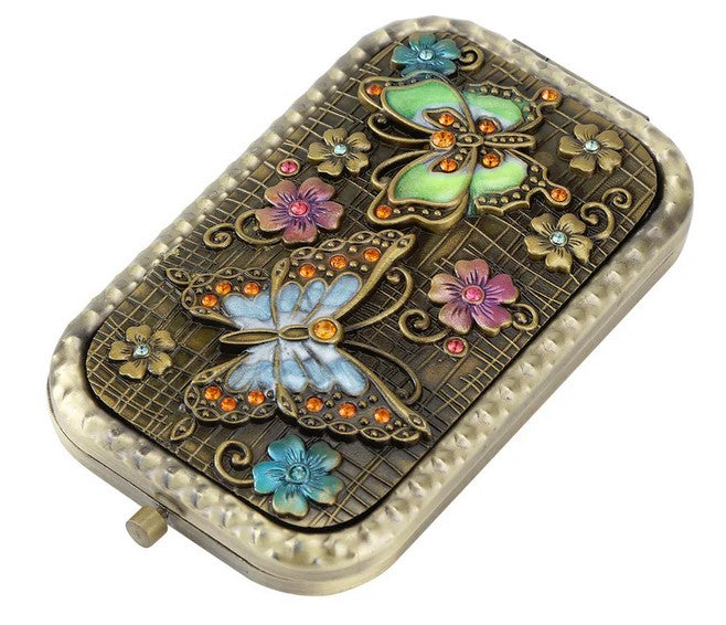 Gilded Age Butterfly Compact Mirror