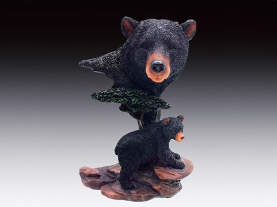 Bear Head with Cub Figurine